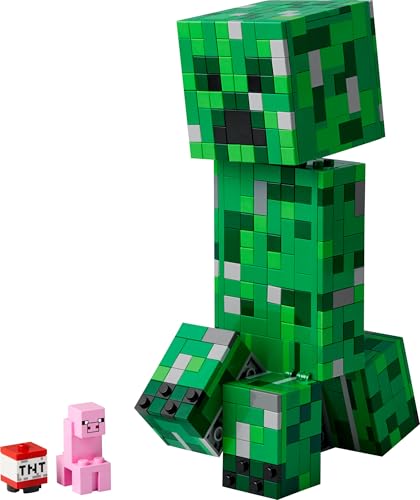 LEGO Minecraft The Creeper Toy - Posable Mob Figure incl. a Hidden Compartment with a Pig & TNT Element - Gaming Gift for 10+ Year Old Boys, Girls & Teenage Fans - 21276