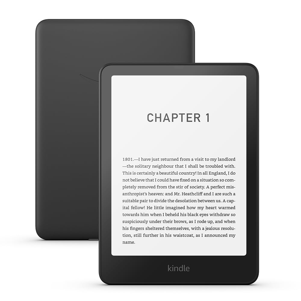 Amazon Kindle Paperwhite (newest gen) – Our fastest Kindle ever, with new glare-free display and weeks of battery life – 16GB – Without Ads - Black