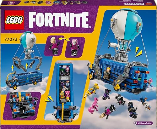 LEGO Fortnite Battle Bus Toy - Video Game Vehicle Model Kit w/ 9 Character Minifigures and Accessories - Gaming Gift for 10+ Year Old Boys, Girls & Teenage Fans - Christmas Treat - 77073