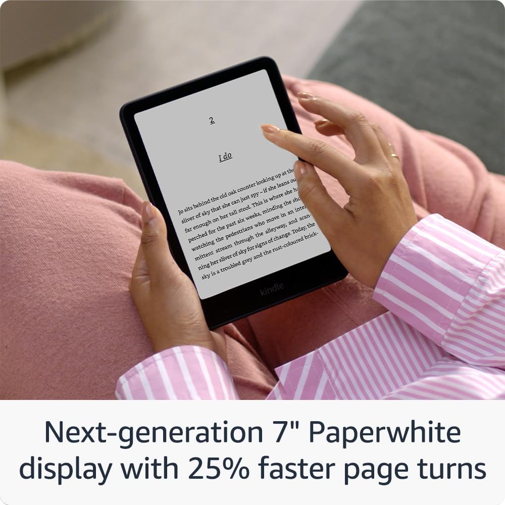 Amazon Kindle Paperwhite (newest gen) – Our fastest Kindle ever, with new glare-free display and weeks of battery life – 16GB – Without Ads - Black