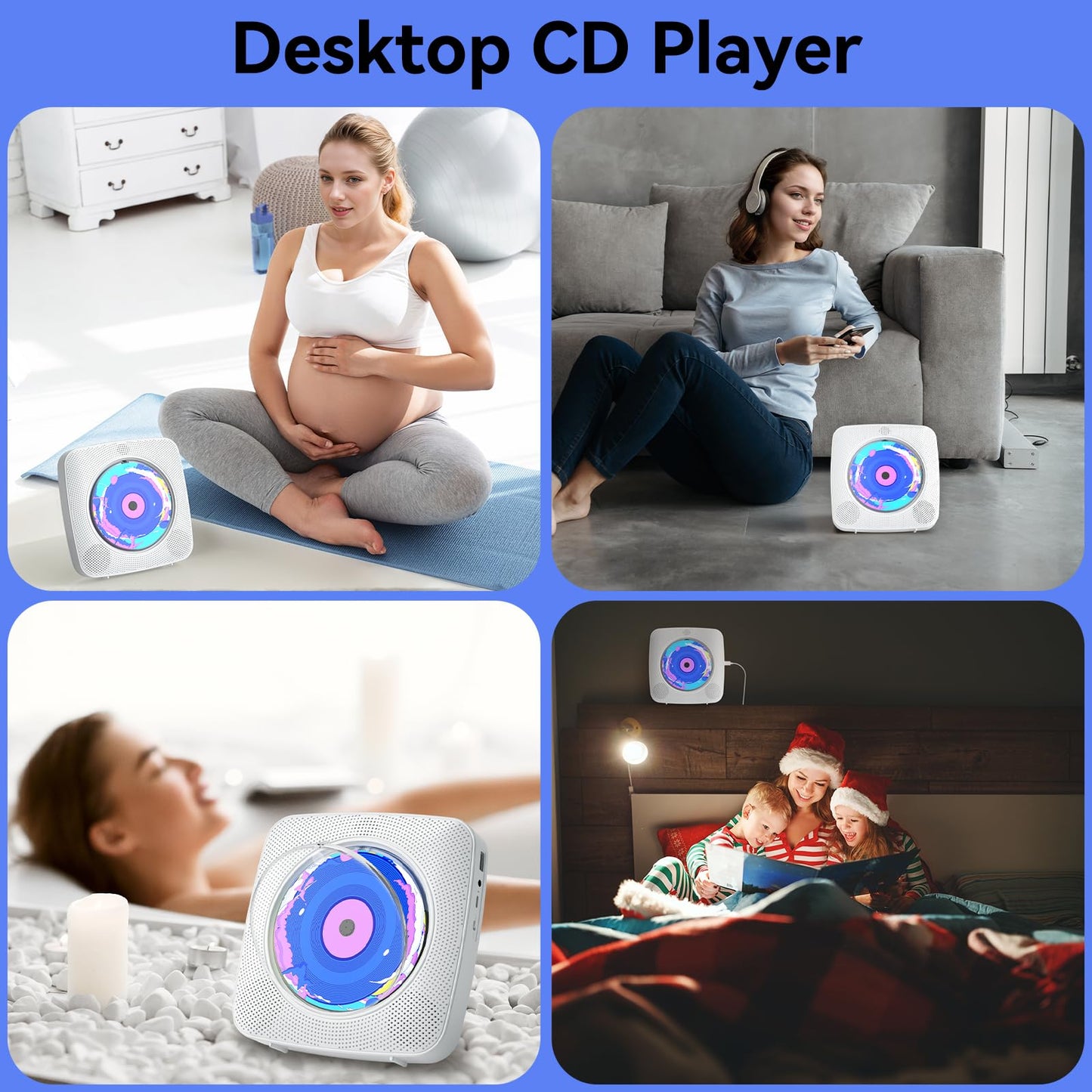 CD Player Portable: Kegaudio CD Players for Home with Speakers & Bluetooth & Remote Control & Removable Dust Cover Desktop & Wall Mounted CD Player with Radio Support USB/AUX Playback Headphone jack