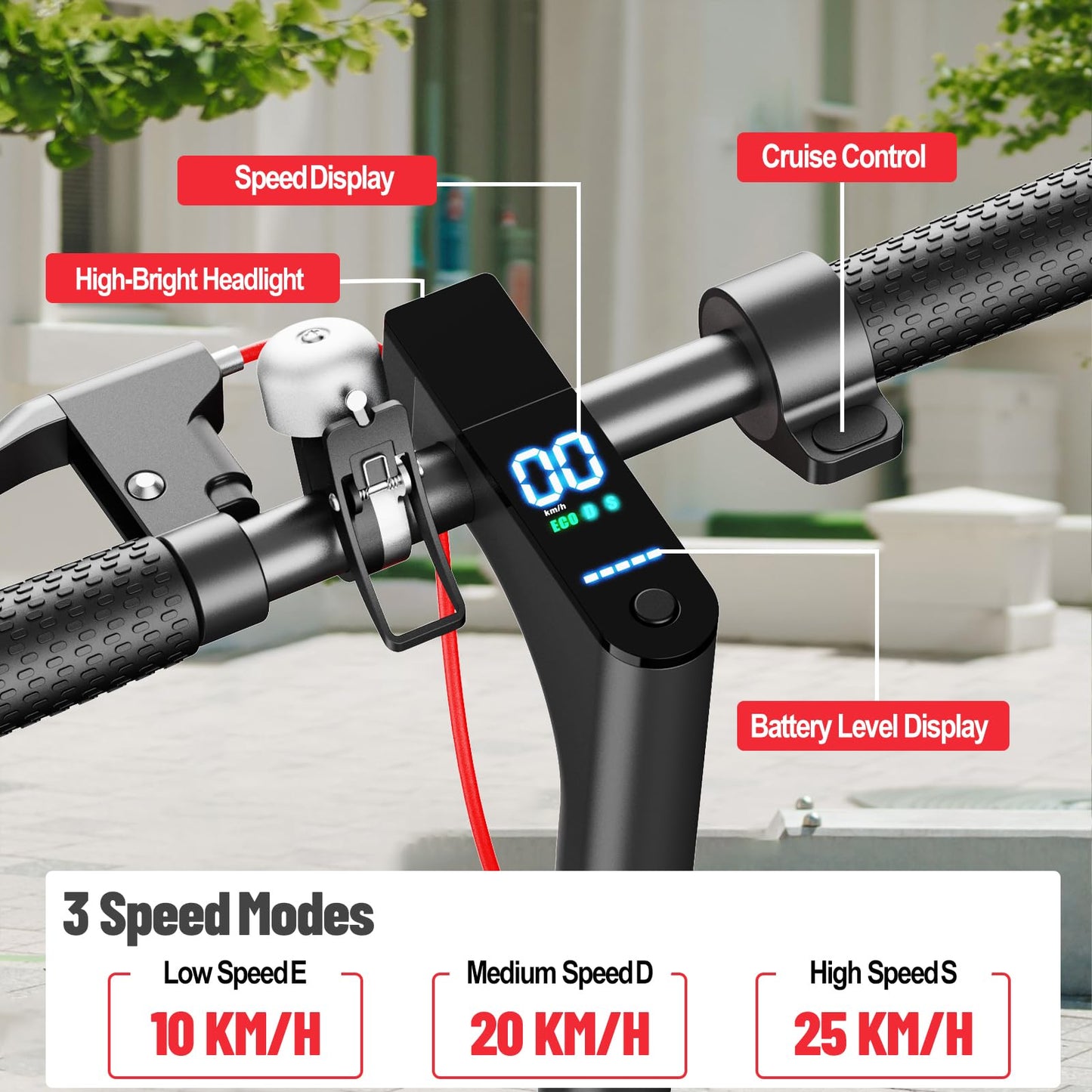 Electric Scooter Adult, 8.5" Ultra Light Electric Scooters for Adults and Teens, 30km Range, 36V 7.8Ah Battery, 350W Motor, 3 Speed Mode, TODIMART T3 Foldable E Scooter-Upgraded Black
