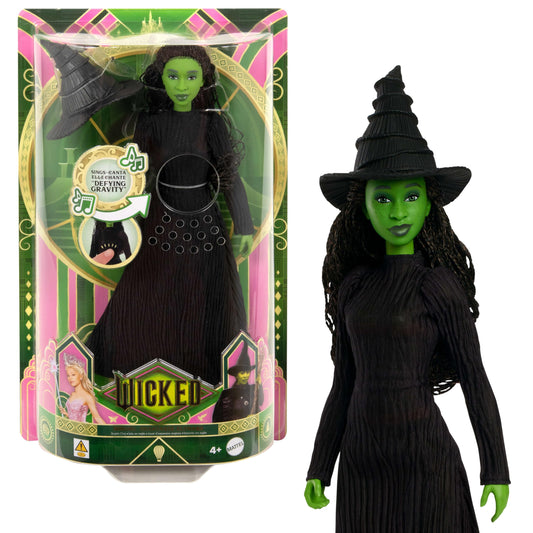 Mattel Wicked Singing Elphaba Fashion Doll & Accessories, Posable with Movie-Inspired Look & Removable Outfit, Sings “Defying Gravity”, JLG48