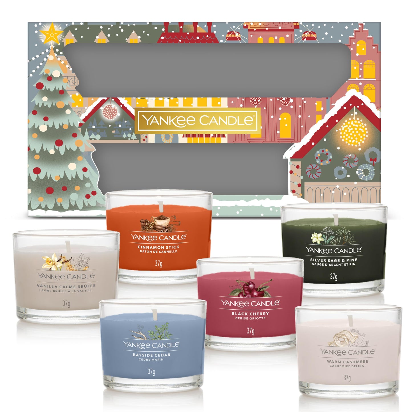 Yankee Candle Christmas Scented Candles Gift Set | 6 Scented Mini Filled Votive Signature Candles | Soy Blend Wax Mix | Perfect Christmas Gifts for Women