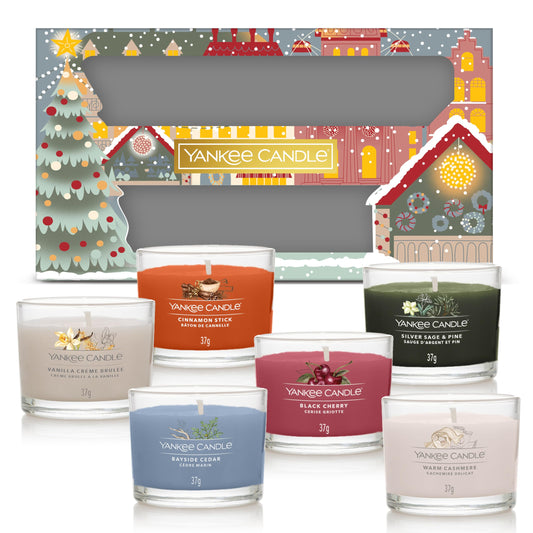 Yankee Candle Christmas Scented Candles Gift Set | 6 Scented Mini Filled Votive Signature Candles | Soy Blend Wax Mix | Perfect Christmas Gifts for Women