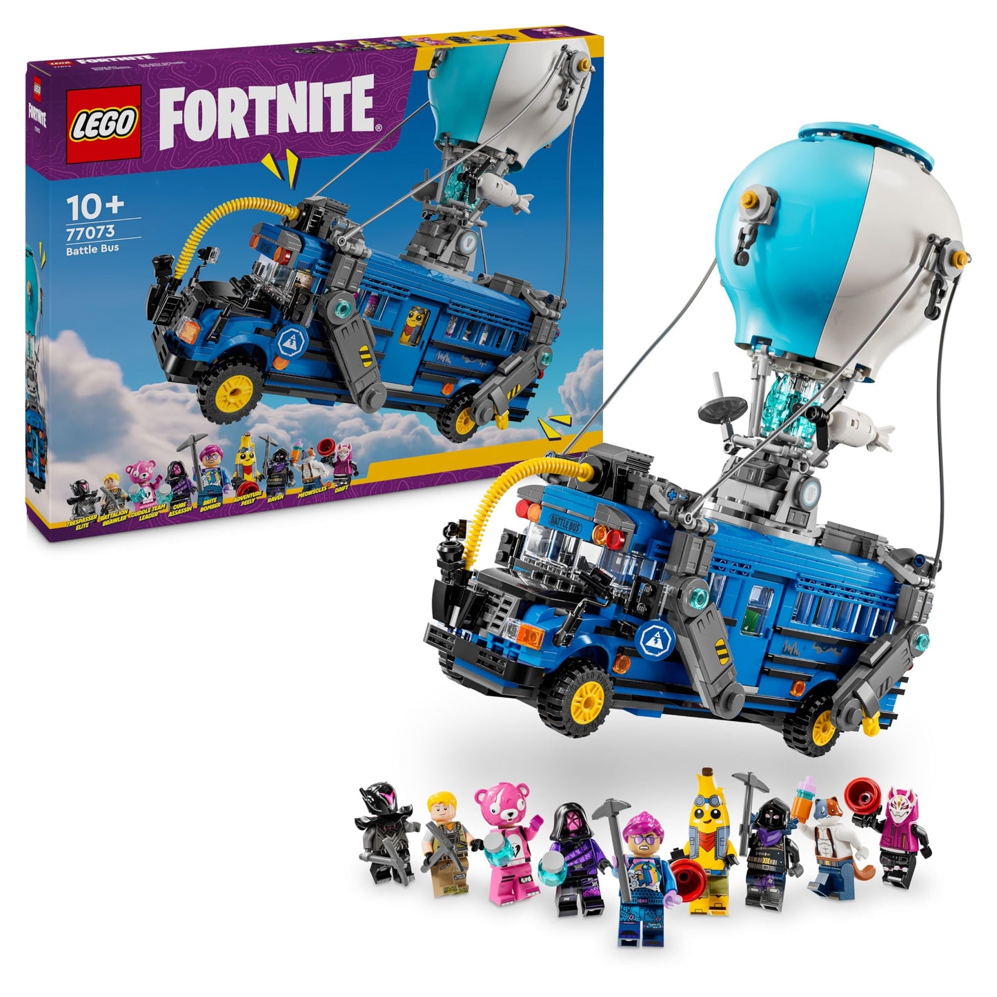LEGO Fortnite Battle Bus Toy - Video Game Vehicle Model Kit w/ 9 Character Minifigures and Accessories - Gaming Gift for 10+ Year Old Boys, Girls & Teenage Fans - Christmas Treat - 77073