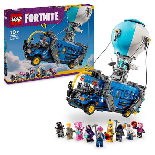 LEGO Fortnite Battle Bus Toy - Video Game Vehicle Model Kit w/ 9 Character Minifigures and Accessories - Gaming Gift for 10+ Year Old Boys, Girls & Teenage Fans - Christmas Treat - 77073